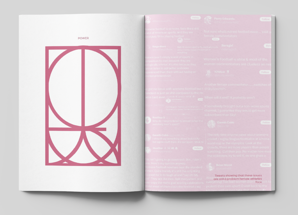 Custom decorative letterforms spelling Power