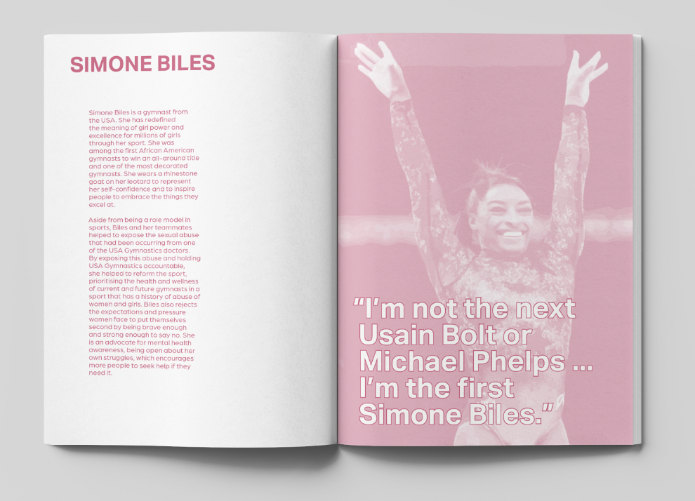 Editorial profile of gymnast Simone Biles