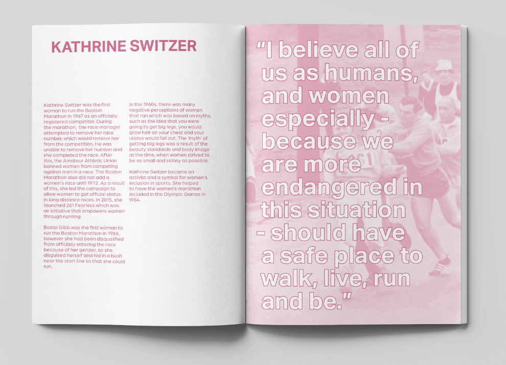 Editorial profile of runner Kathrine Switzer