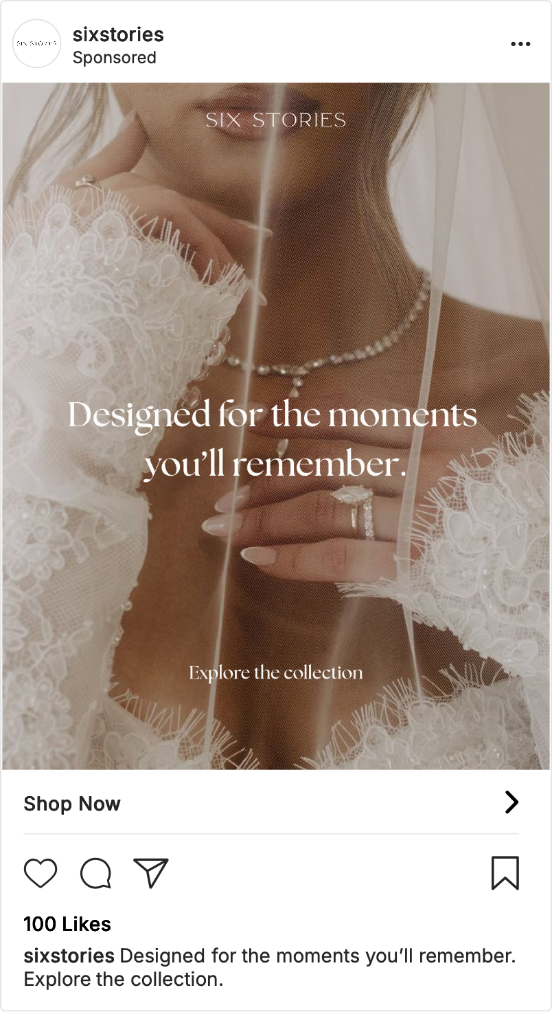 Instagram advertising design presented in a social media mockup
