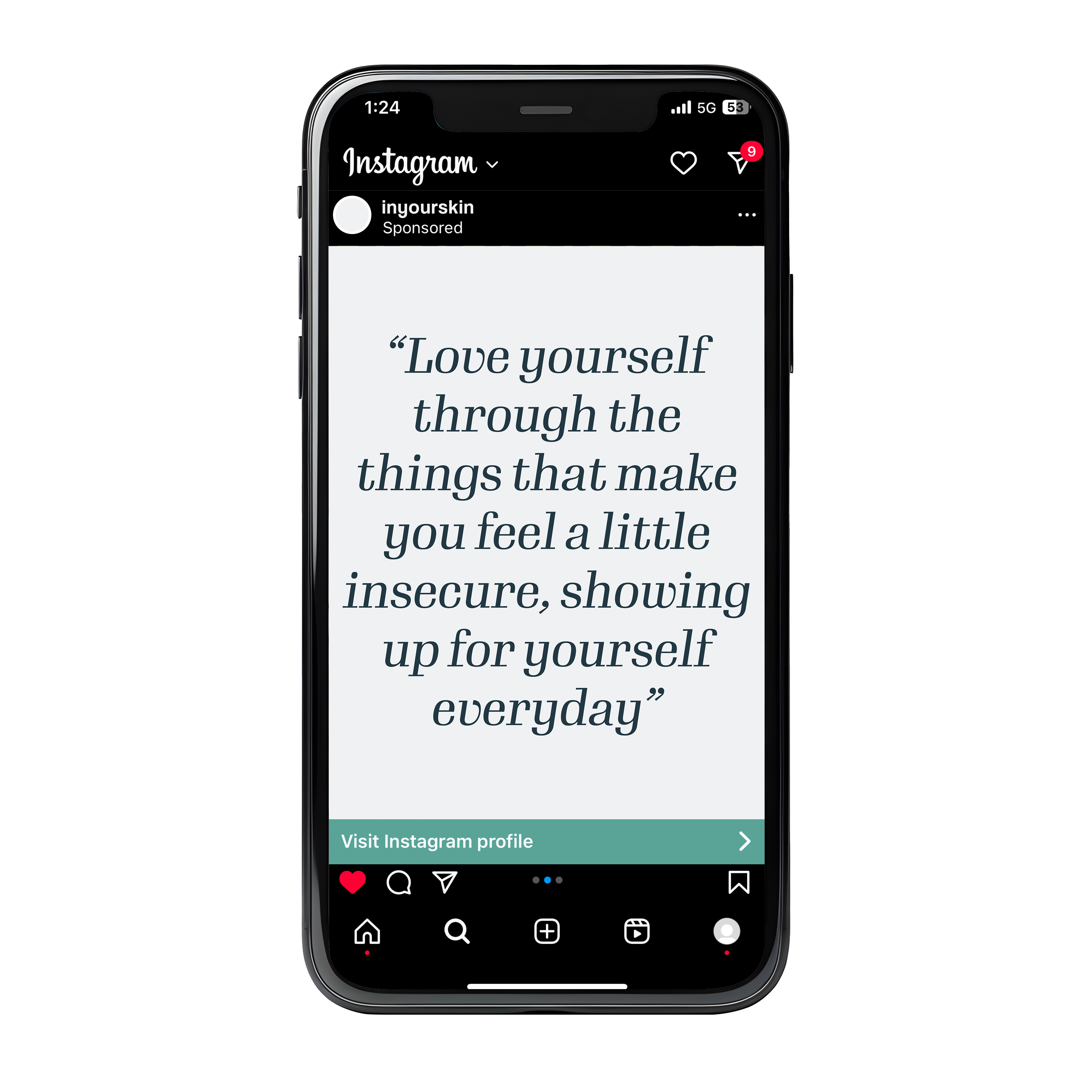 In Your Skin conceptual Instagram advertising design