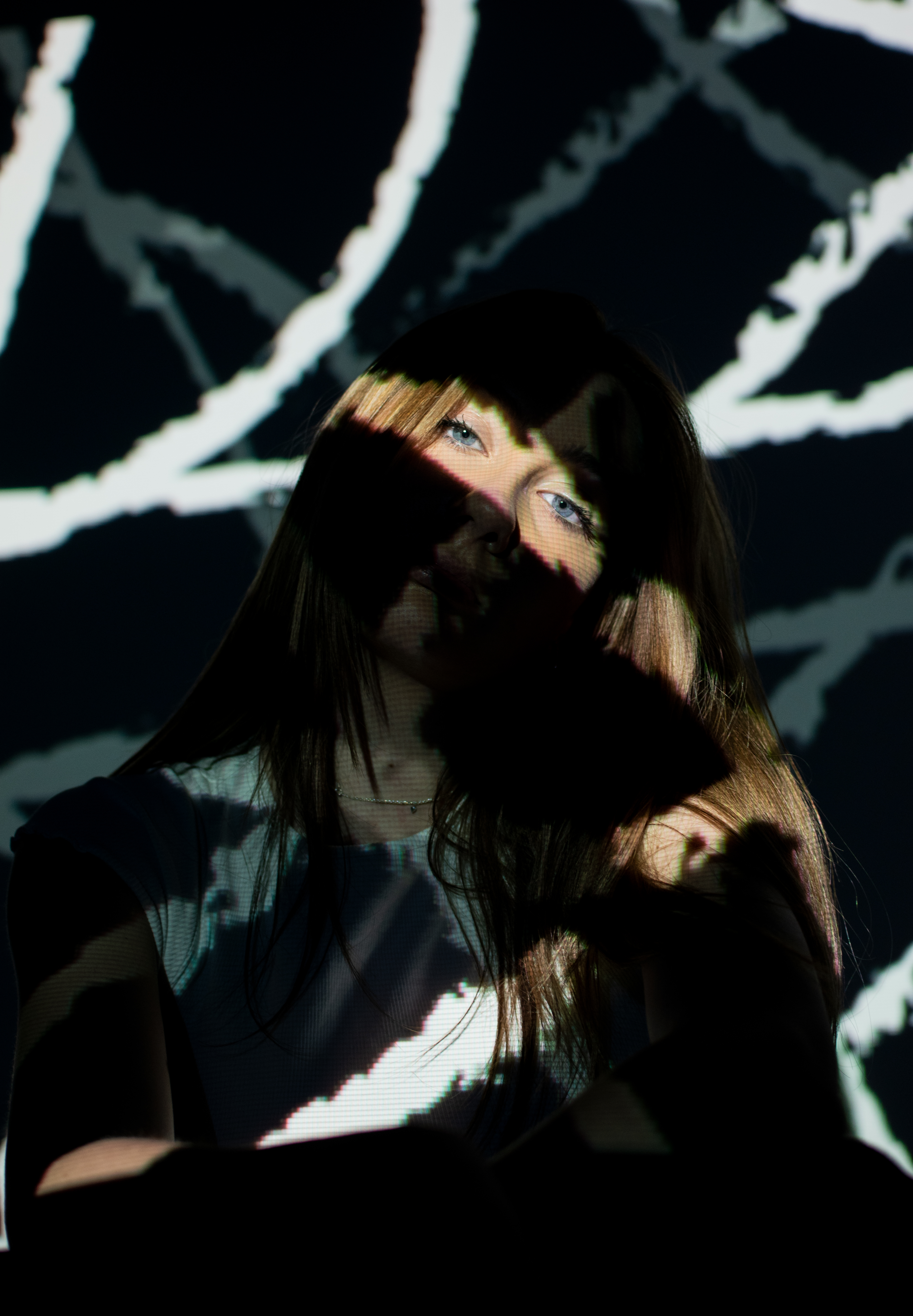 Projected portrait photograph